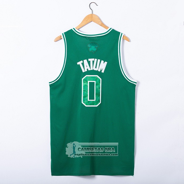 Camiseta Boston Celtics Jayson Tatum NO 0 Snakeskin Hardwood Classics 2021 Verde